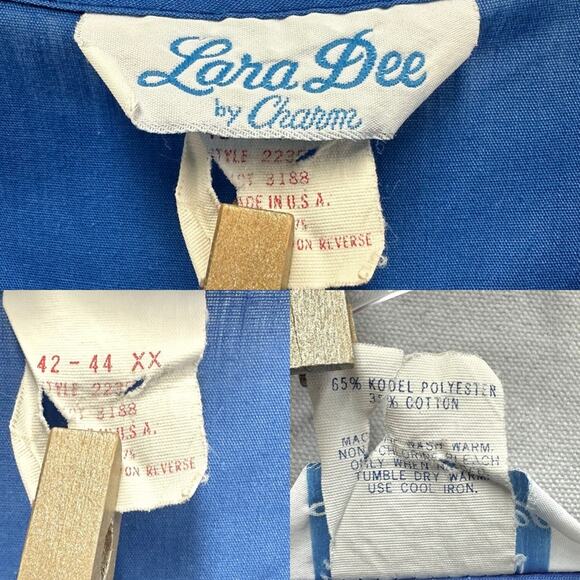 Lara Dee by Charm vintage 70s snap front house dress kaftan size 42-44 - Picture 8 of 16